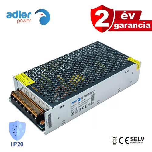 Adler ADL-150-12, fémtokozott tápegység, 150W / 12V