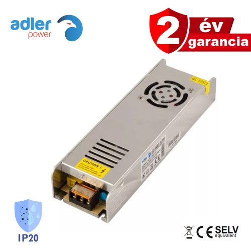 Adler ADLS-360-12, fémtokoztt tápegység, 360W / 12V