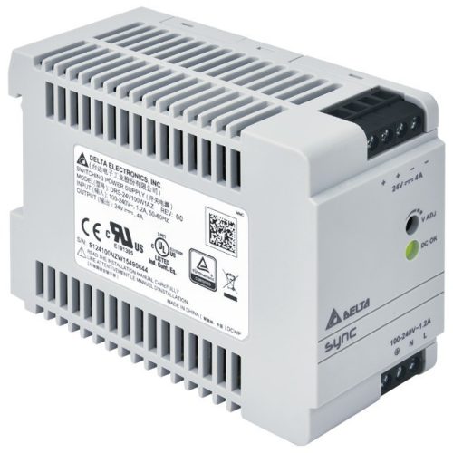 Delta DRS-24V100W1AR, DIN sínre szerelhető tápegység, 96W / 24V / 4A