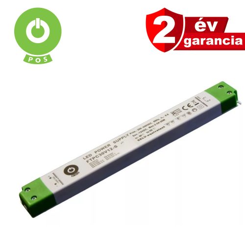 POS Power FTPC30V12-S, slim LED tápegység, 30W / 12V