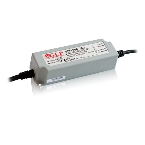 GLP GPF-25D-1050, dimmelhető áramgenerátoros LED tápegység, (15-24V) / 1050mA