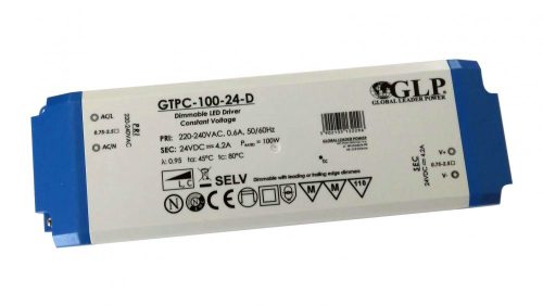 GLP GTPC-100-24-D, LED tápegység, 100W / 24V (TRIAC DIMM)