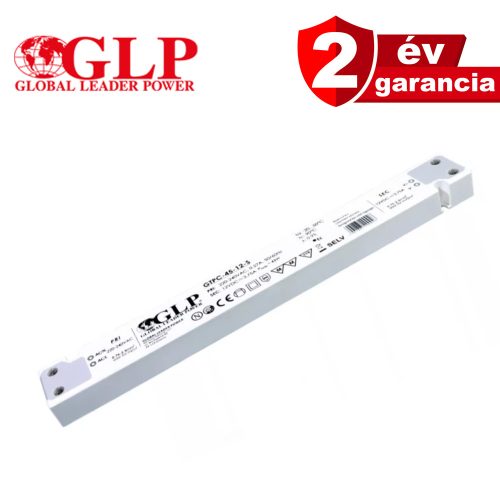 GLP GTPC-45-12-S, slim LED tápegység, 45W / 12V