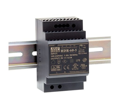 Mean Well HDR-60-15, DIN sínre szerelhető tápegység, 60W / 15V 