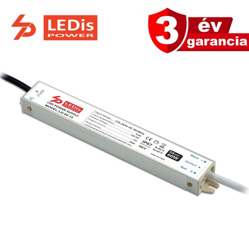LEDis LD-60-12, LED tápegység, 60W / 12V