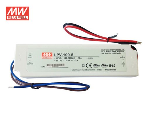 Mean Well LPV-100-5, LED tápegység, 60W/5V