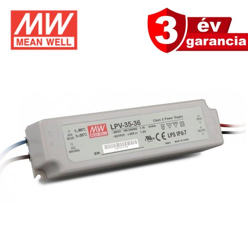 Mean Well LPV-35-36, LED tápegység 36W / 36V