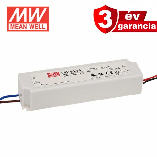 Mean Well LPV-60-36, LED tápegység 60W / 36V