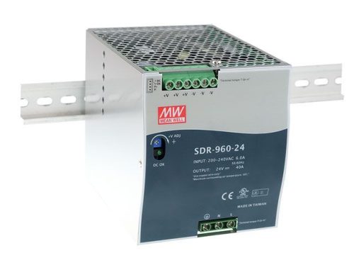 Mean Well SDR-960-24, DIN sínre szerelhető tápegység, 960W / 24V 