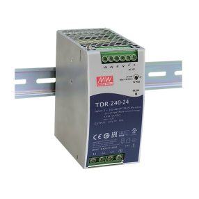   Mean Well TDR-240-24, háromfázisú, DIN sínre szerelhető tápegység, 240W / 24V 