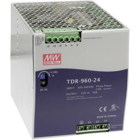   Mean Well TDR-960-48, háromfázisú, DIN sínre szerelhető tápegység, 960W / 48V 