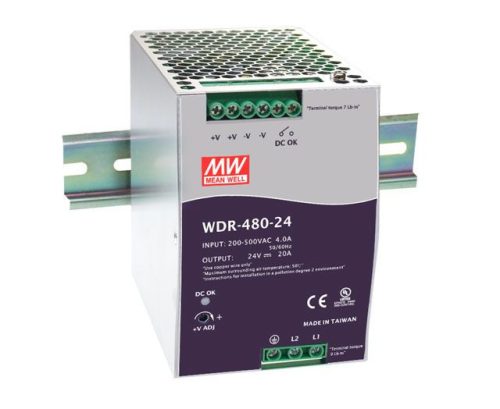 Mean Well WDR-480-48, DIN sínre szerelhető tápegység, 480W / 48V 