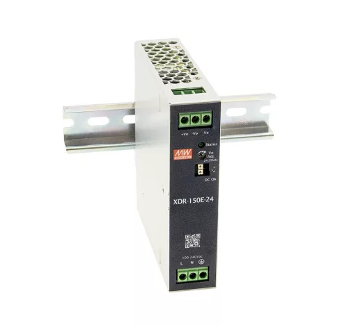 Mean Well XDR-150E-24, DIN sínre szerelhető tápegység, 156W / 24V