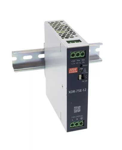 Mean Well XDR-75E-24, DIN sínre szerelhető tápegység, 75W / 24V